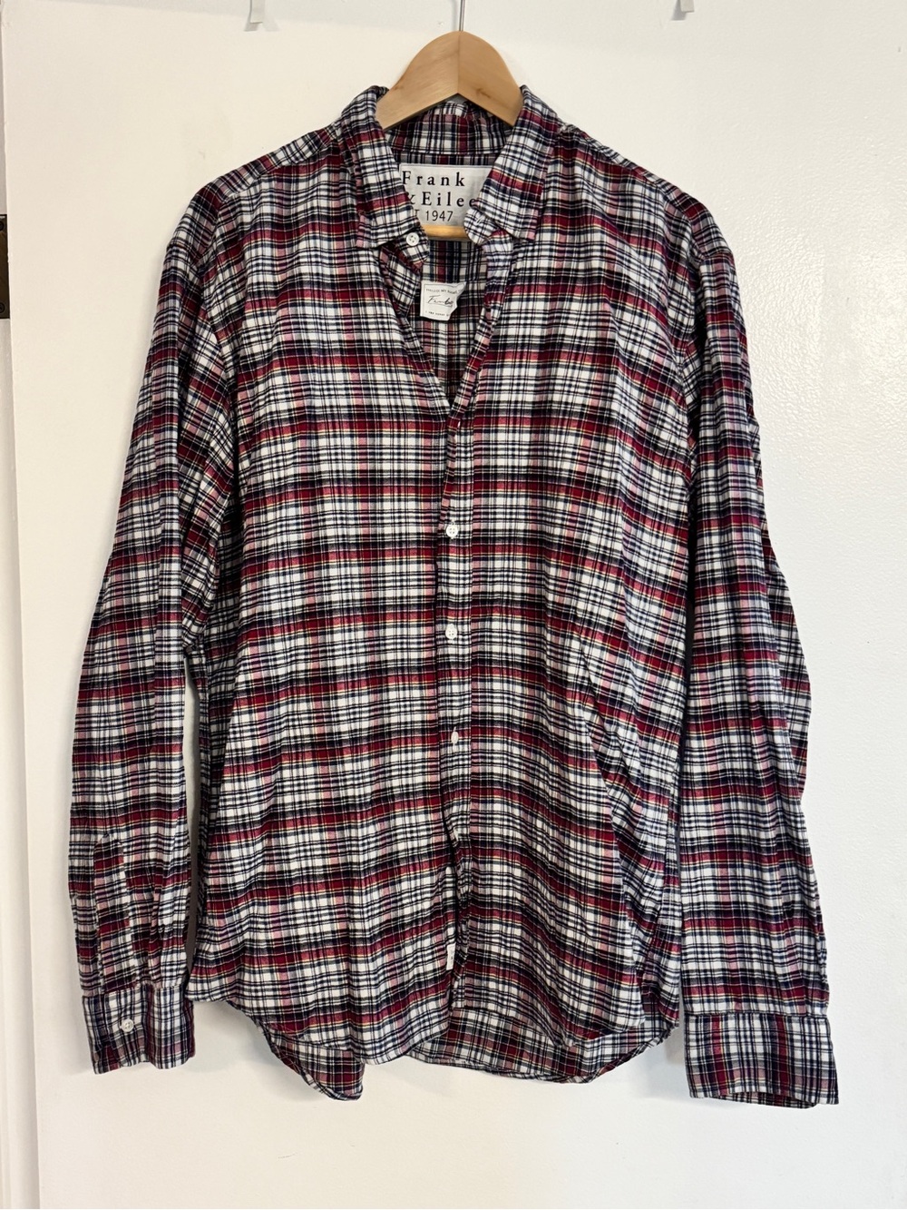 Frank & Eileen Red, Black & White Plaid Button-Down Shirt